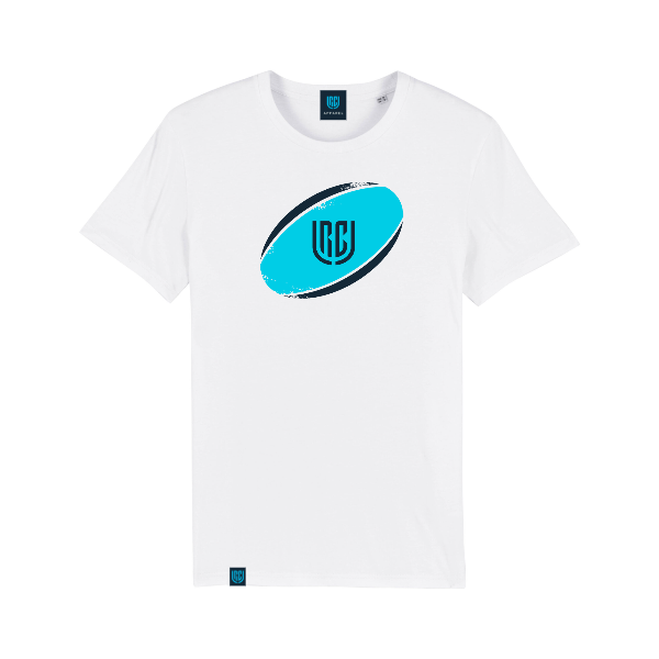 Turquoise Ball Logo White T-Shirt