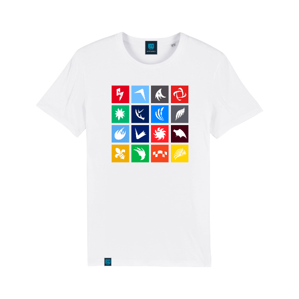 Team Colour Blocks Logo White T-Shirt