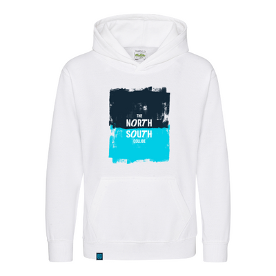 North South Collide Logo White Kids Hoodie