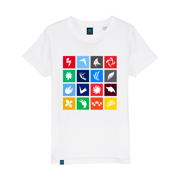 Team Colour Blocks Logo White Kids T-Shirt