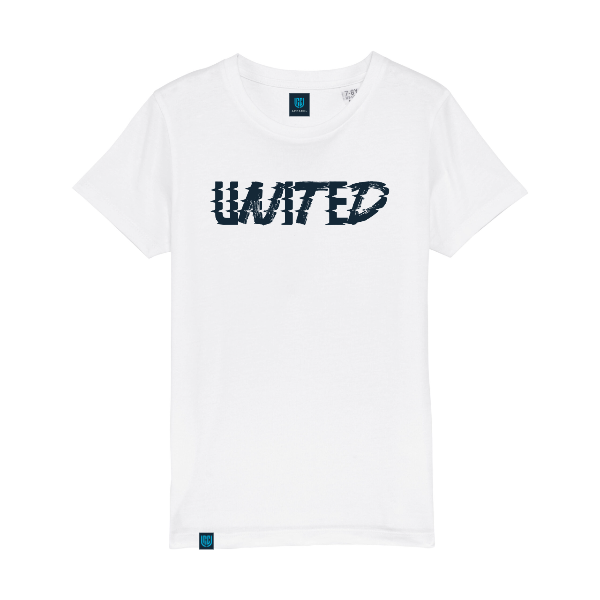 Deep Slate United Logo White Kids T-Shirt
