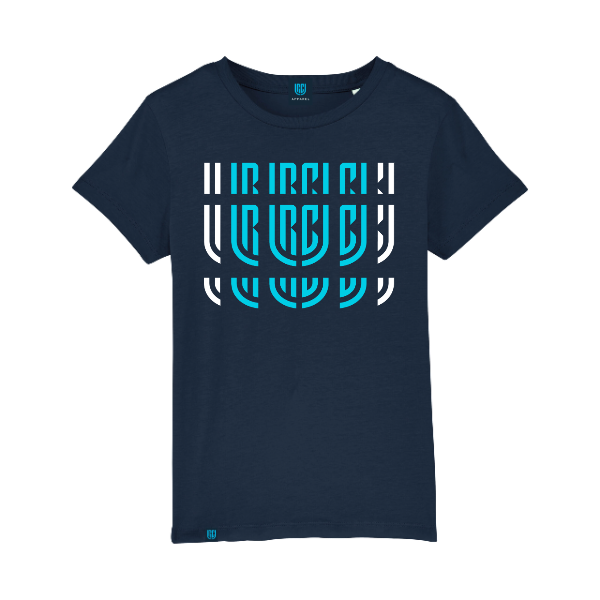 Turquoise Exploded URC Logo Navy Kids T-Shirt