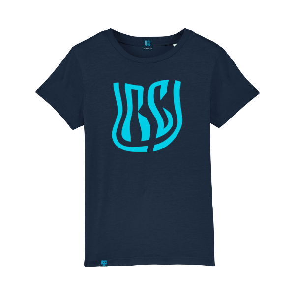 Warped Turquoise URC Logo Navy Kids T-Shirt