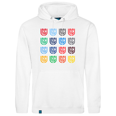 Multi-Coloured URC Logo White Hoodie